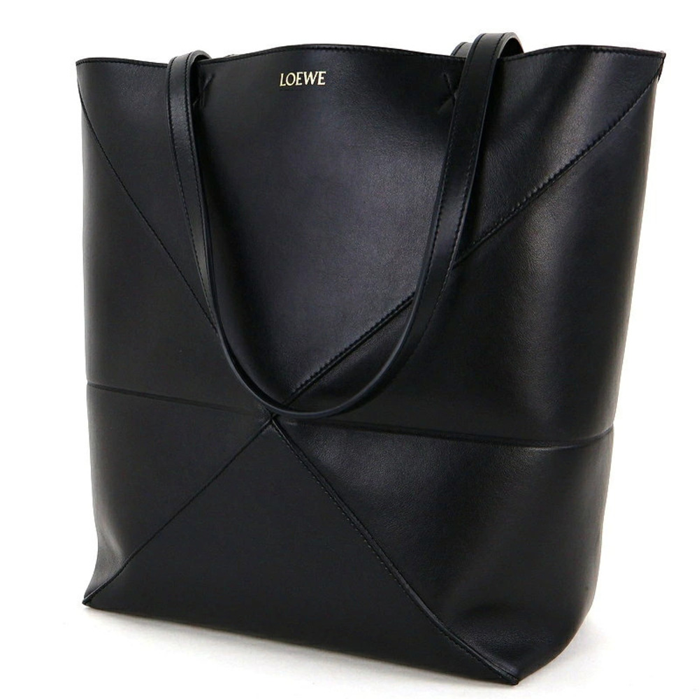 Loewe Bag Shiny Calfskin Tote Black One Puzzlefold Black